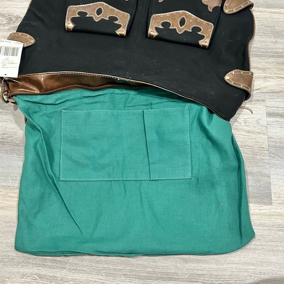 NWT Rampage Fifty Five Large Western Shoulder Bag Purse Black Brown Adjustable - Picture 11 of 12